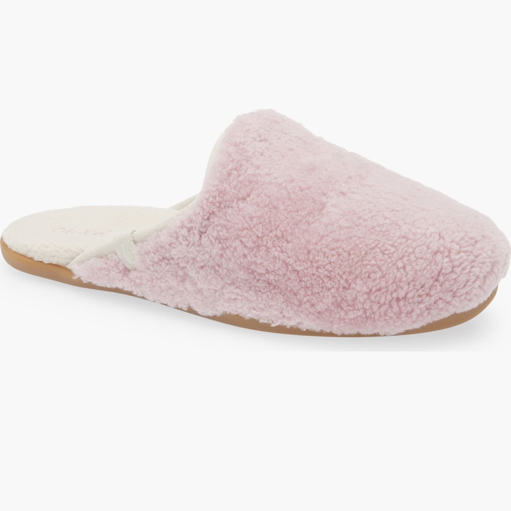 NEW OluKai Hake Slip-On Genuine Shearling Waterproof Mule in Dusty Pink / Tapa